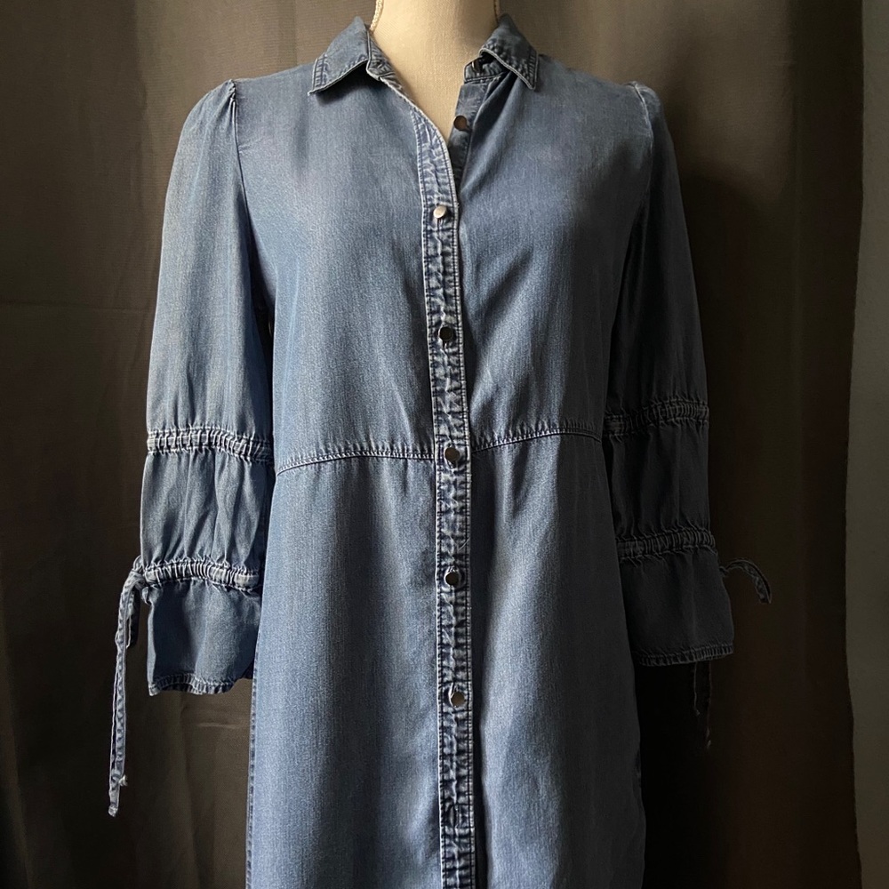 Express - Button Up Jean Long-Sleeve Dress